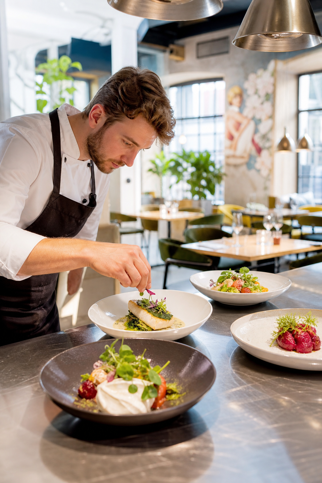 Gotowe dania w restauracji czekają, by przyciągnąć nowych gości.