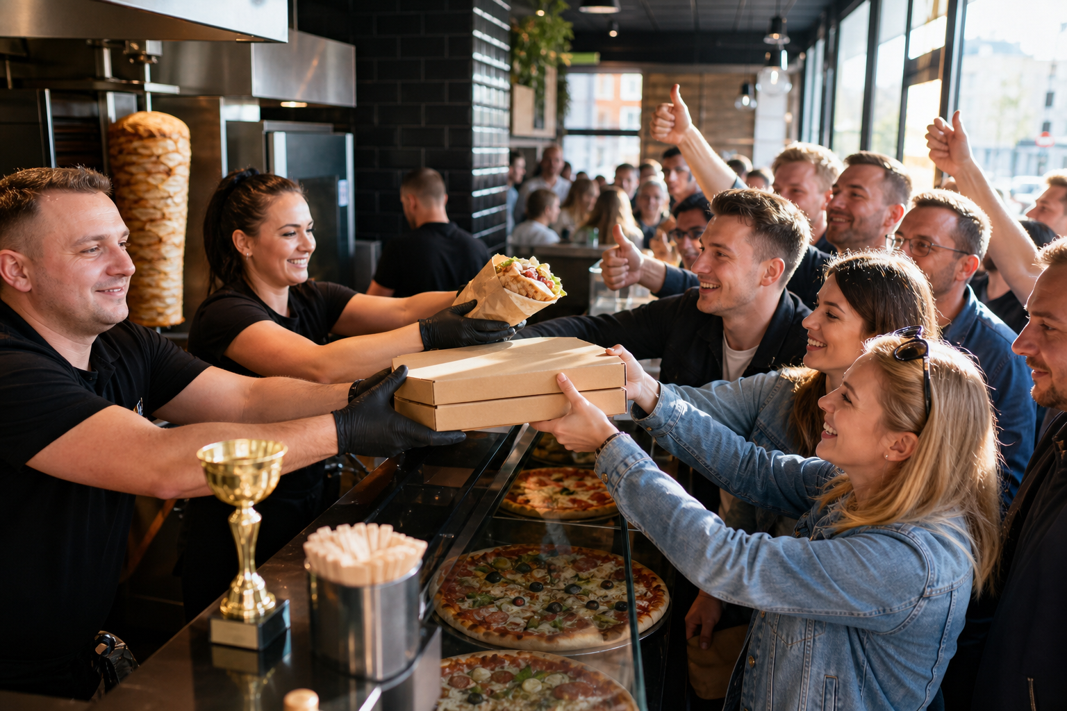 Ruchliwy lokal z pizzą, kebabem i burgerami jako lider rankingu.