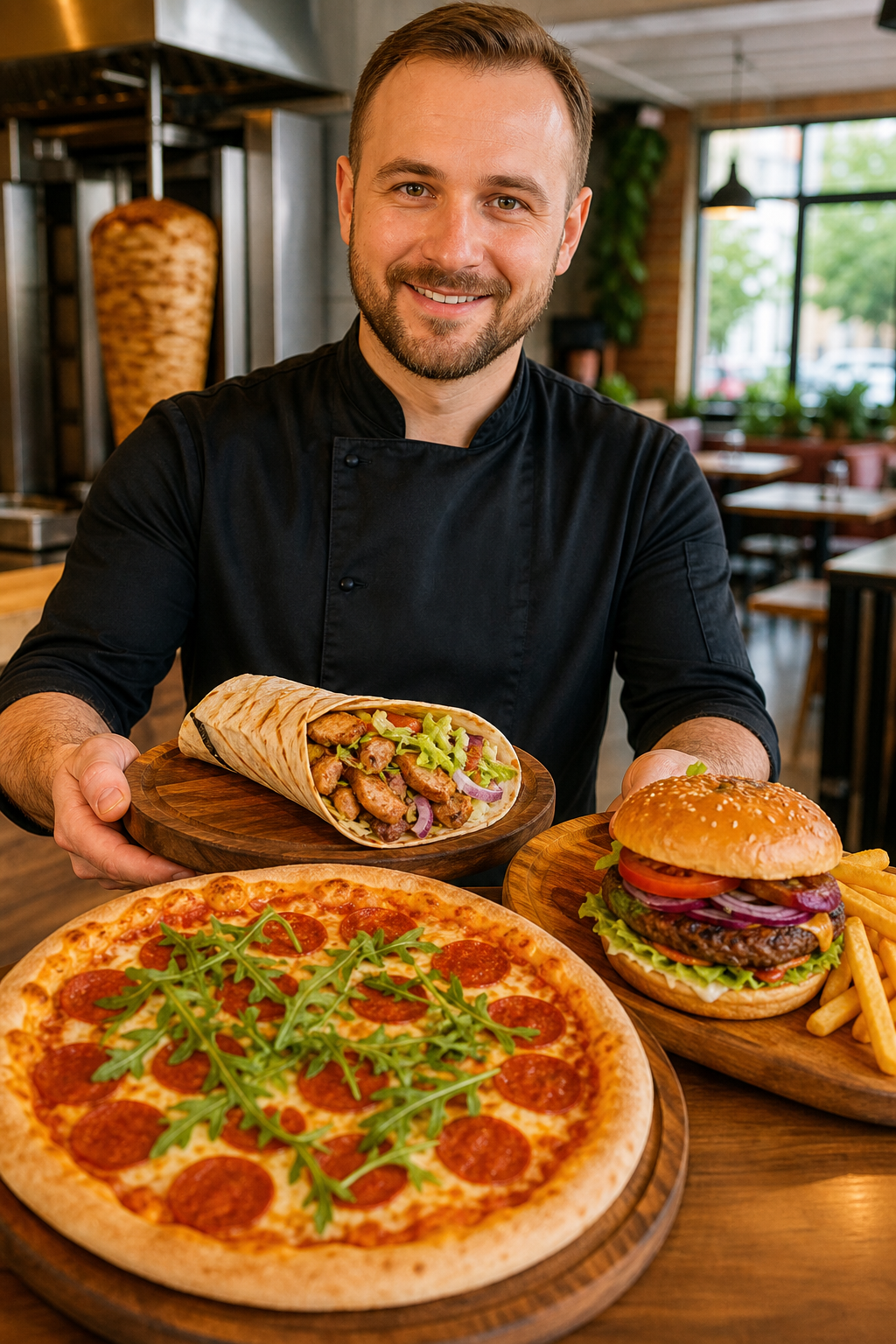 Gotowe dania fast food czekają na klientów w rzeszowskim lokalu.