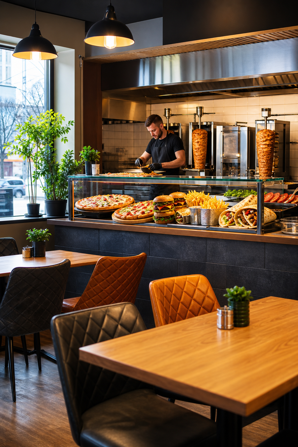 Schludny lokal z pizzą, kebabem i burgerami czeka na większy ruch klientów.