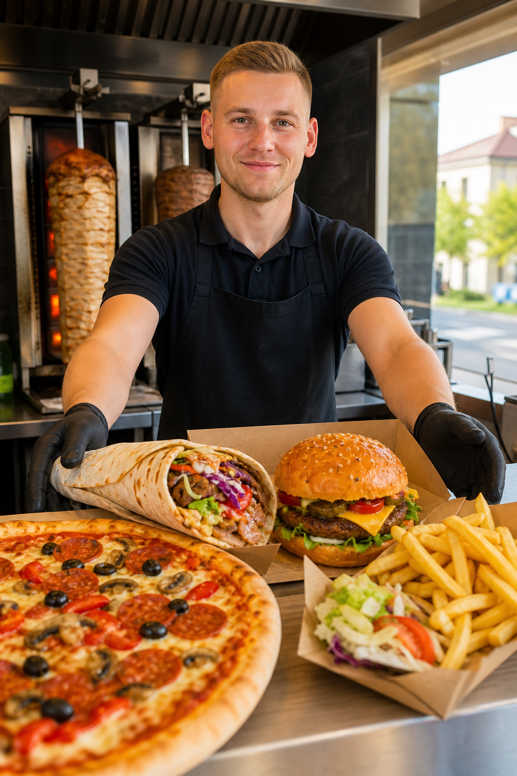 Gotowe dania fast food pokazują potencjał lokalu w Radomiu.