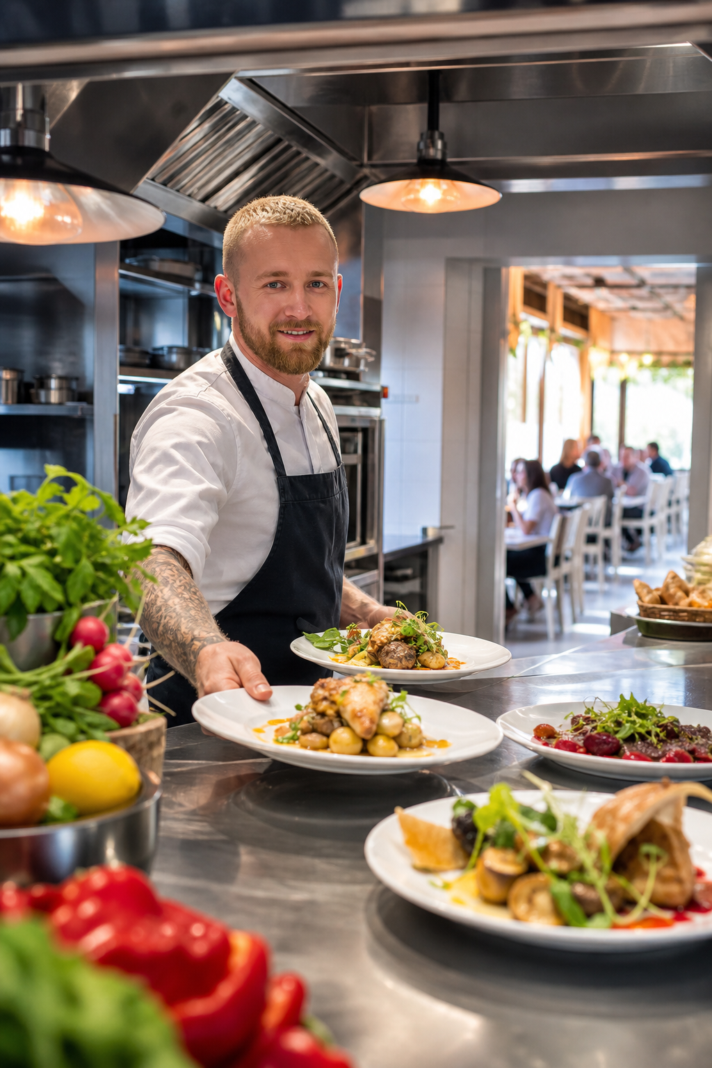 Gotowe dania w restauracji czekają, by przyciągnąć kolejnych gości.