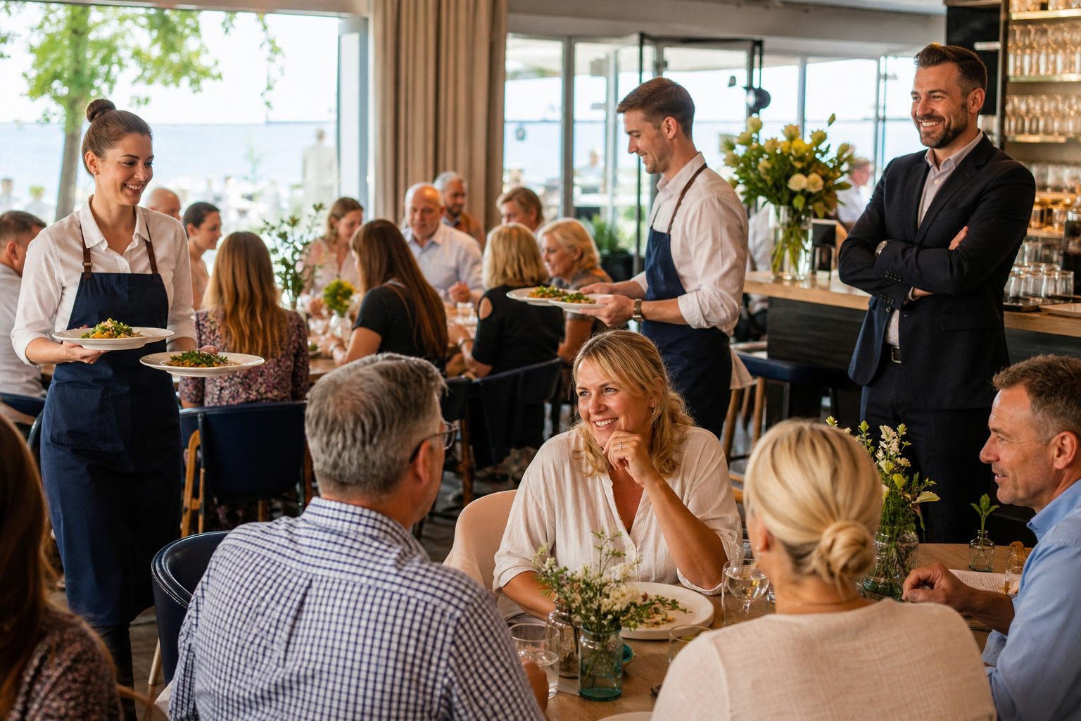Restauracja w Sopocie z rosnącą liczbą gości i zadowolonym właścicielem.