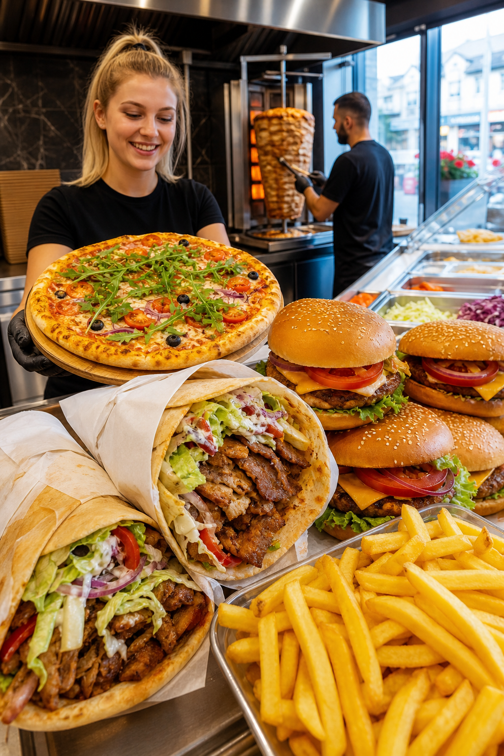 Atrakcyjne dania fast food gotowe przyciągnąć nowych klientów.