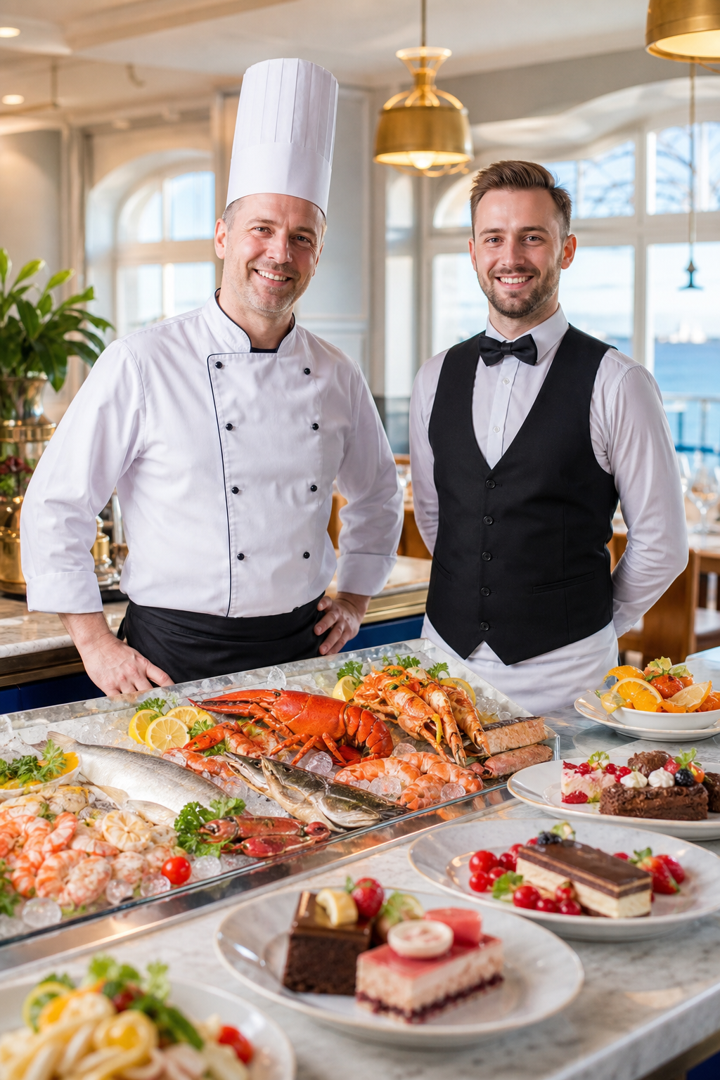 Gotowe dania w sopockiej restauracji czekają, by przyciągnąć klientów.