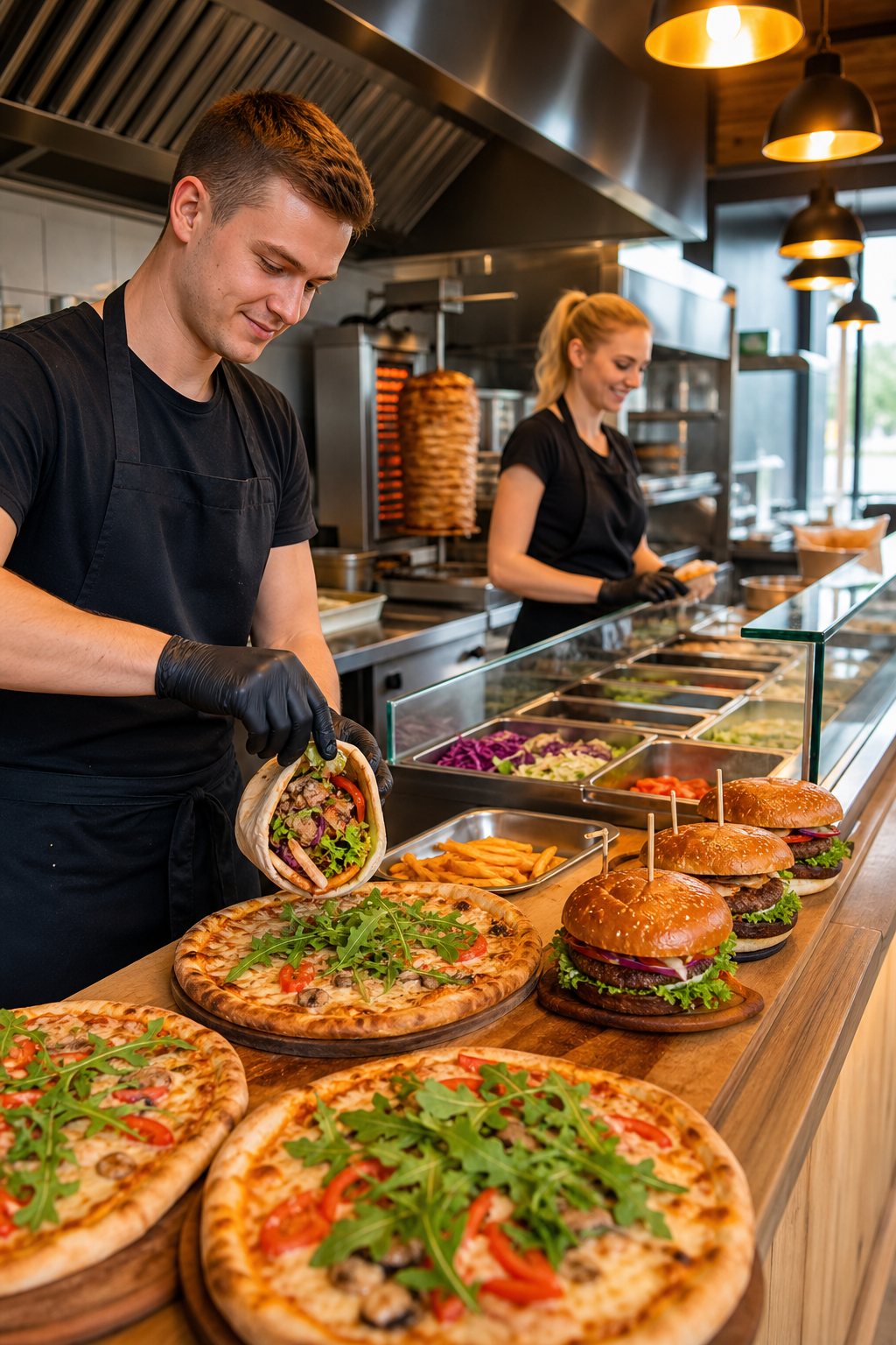 Gotowe dania fast food pokazują potencjał lokalu.